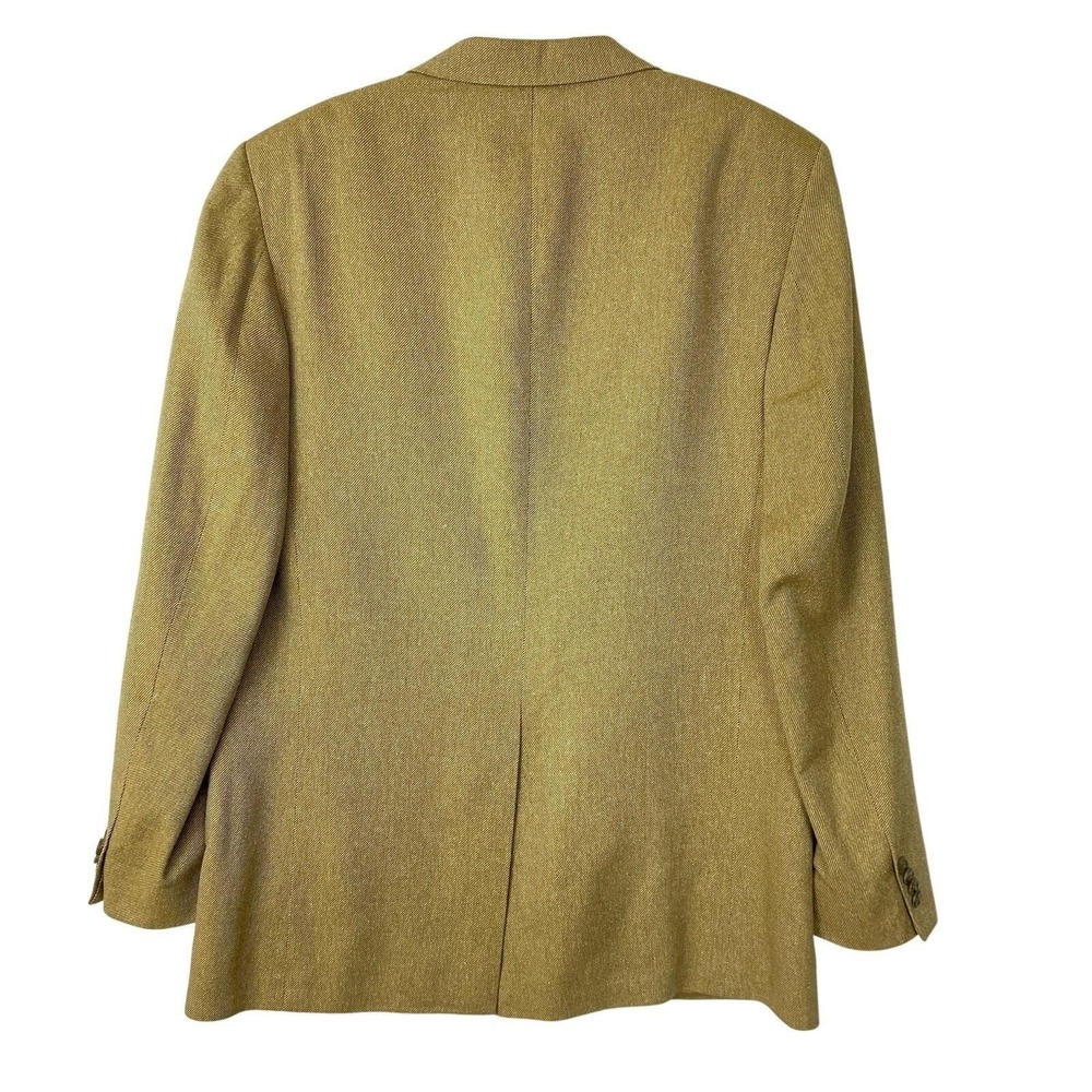 Vintage Y2K Lands End Silk Blazer Sport Coat Men 42L Gold Tan Preppy USA Made - Picture 3 of 13